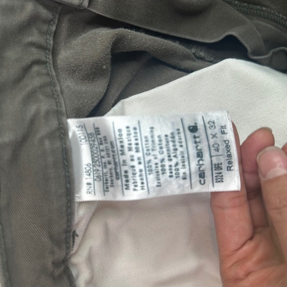 Carhartt B324 DFE Relaxed Fit Carpenter Pants Mens 40x32 Grey Moss Workwear - Picture 7 of 13